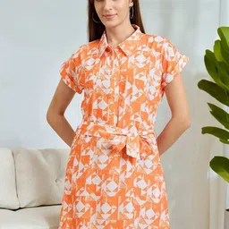 DressBerry Print Crepe A-Line Mini Dress-image-90