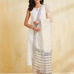 Fabindia Geometric Printed Cotton Silk Dupatta-12