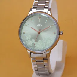 VIRAKTI Women Embellished Stainless Steel Bracelet Style Straps Analogue Watch G-61-GREEN-image-78