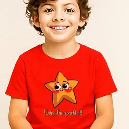 TAGWEAR Boys Typography Printed Drop-Shoulder Sleeves Applique T-shirt-picture-1