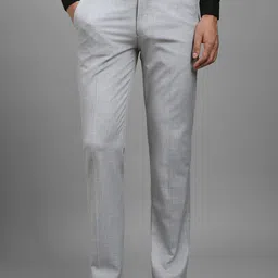 Louis Philippe Men Solid Slim Fit Trousers-image-62