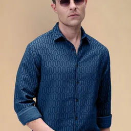 Moda Rapido Geometric Printed Spread Collar Casual Shirt-picture-30