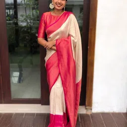 BerMondsey Woven Design Zari Silk Blend Banarasi Saree-43