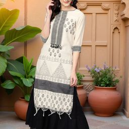 Pannkh Floral Printed Chanderi Silk Straight Kurta-image-62