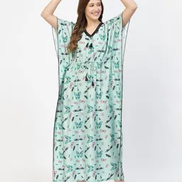 CHUI MUI Women Printed satin Maxi Kaftan Nightdress-picture-28