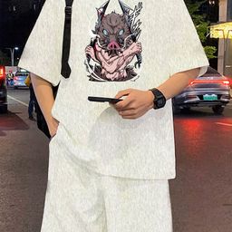 LOCAVESTIR Boys Demon Slayer Inosuke Printed T-shirt With Shorts-36
