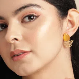 Anouk Gold-Plated Artificial Beads Contemporary Drop Earrings-57