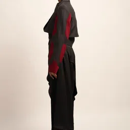 Siddhant Agrawal Notched Lapel Collar Crop Open Front Blazer image 5