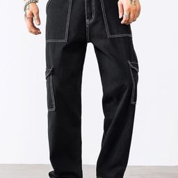 MASTERLY WEFT Men Black Regular Fit Super Low Distress Stretchable Jeans-image-94