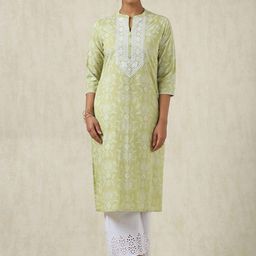 Soch Floral Printed Cotton Thread Work Straight Kurta-picture-12