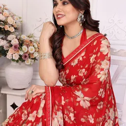 The Textile Hub Floral Printed Saree-image-69