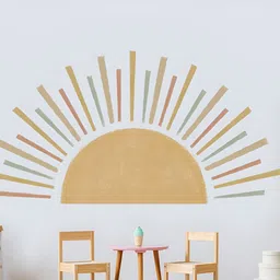 INDIAN ROYALS Brown & Green Boho Half Sun Kids Decorative Wall Sticker-image-8