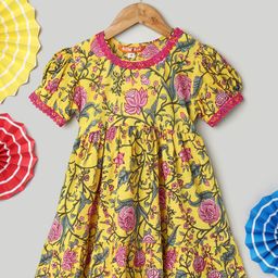 BownBee Ethnic Motifs Puff Sleeve Empire Midi Dress-image-20