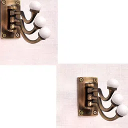 IndianShelf Bronze-Toned & White 2 Pieces Ceramic Wall Hooks-picture-9