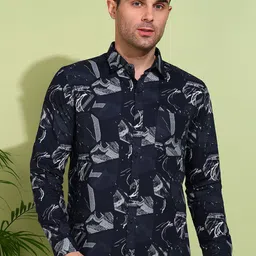 Metronaut Men Classic Floral Opaque Checked Casual Shirt-picture-24