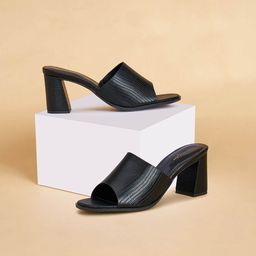 Forever Glam by Pantaloons Women Textured PU Block Sandals-58