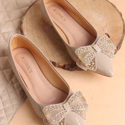 ICONICS Women Pointed Toe Block Pumps with Bows-49