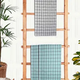 Aura Grey & Blue 3 Pieces Printed Cotton 210 GSM Bath Towel-image-33