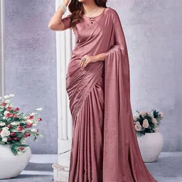 DIVASTRI Beads and Stones Satin Saree-image-42