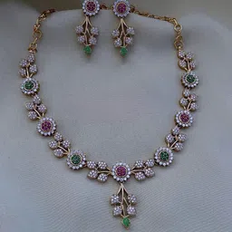 Anouk Gold-Plated Cubic Zirconia-Studded & Beaded Jewellery Set-3
