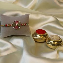 DeoDap Unisex 3 Pieces Beaded Rakhi Gift Set-image-10