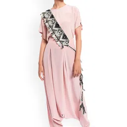 PS PRET BY PAYAL SINGHAL Embroidered Mask Belt Top & Trousers-image-28