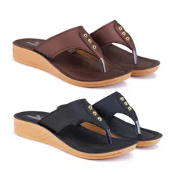 BERSACHE Set Of 2 Open Toe Flats-50
