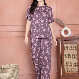 Kanvin Women Abstract Printed Night suit-image-27