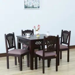 mudramark from pepperfry Inaaya Sheesham Wood 4 Seater Dining Set In Scratch Resistant Dark Mahogany Finish-picture-38
