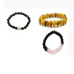 Divine souvenirs Unisex Set Of 3 Artificial Beaded Elasticated Bracelets-66