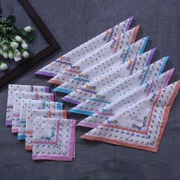 Kuber Industries Women & Girls Set Of 12 Colorful Flower Print Soft Cotton Hankies-1