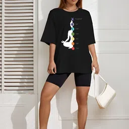 Moda Rapido Women Printed Drop-Shoulder Sleeves T-shirt-picture-0