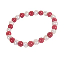 Divine souvenirs Unisex Artificial Beaded Elasticated Wooden Bracelet-58