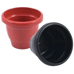 Kuber Industries Red & Black 2 Pieces Versatile & Sturdy Flower Planters-image-97