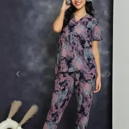 Women Multi Tye Dye Print Night Suit-picture-21
