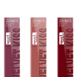 Ramp Walk Set Of 3 Stay Matte Liquid Lipsticks- 3.5ml Each- Light Mauve-Nude-Bright Maroon-50
