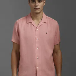 Louis Philippe Jeans Men Cuban Collar Solid Cotton Slim Fit Casual Shirt-image-75