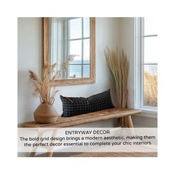 THROWPILLOW Charcoal & White Embellished Rectangle Cushion Covers-image-48