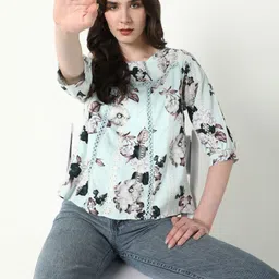 SHOWOFF Women Floral Printed Round Neck Top-image-15