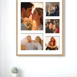 Art Street Beige & White 5 Openings Wooden Wall Photo Frame-image-15