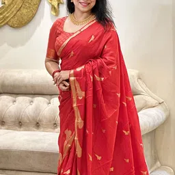SHOP DROP Woven Design Zari Pure Silk Banarasi Saree-image-22