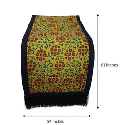 MAATIR DESIGNS  Yellow & Red Printed Table Runner image 5