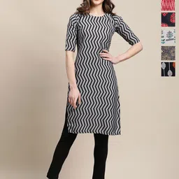 7Threads Women Pack of 6 Printed Regular Straight Kurtas-image-79