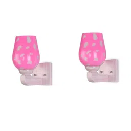 Somil Premium Designer Glass Wall / Night Lamp Elegant & Stylish Dcor Accent for Modern Interiors, color- Pink, White, Size- 21 X 26 X 24 CM-image-90