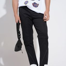 SHOWOFF Men Black Regular Fit Nylon Regular Trousers-picture-32
