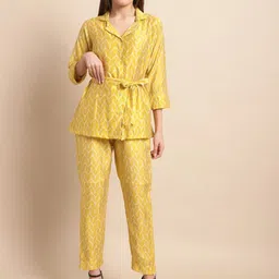 Aawari Chanderi Printed Top With Trouser Co-ords-picture-15