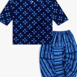Little Dreams Boys Printed Kurta with Dhoti-11