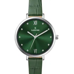 L LOGUES Women Brass Dial & Leather Straps Analogue Watch L E-685 SL-10-29