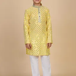 Pro-Ethic STYLE DEVELOPER Boys Embroidered Regular Sequinned Kurta with Pyjamas-4