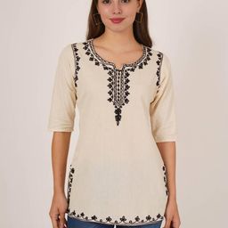 Diktmark Women Embroidered Short Kashmiri Cotton Kurti-picture-23
